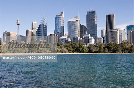City of Sydney and in the foreground the Botanical Gardens