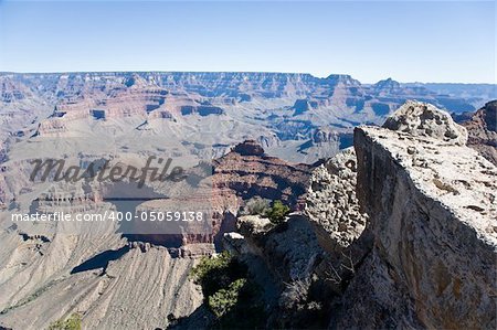 View from Rim Trail - Bright Angel Lodge into the Grand Canyon (South Rim)