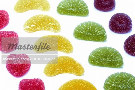 Fruit candy isolated on white