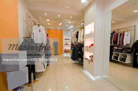 the modern cloth shop interior photo