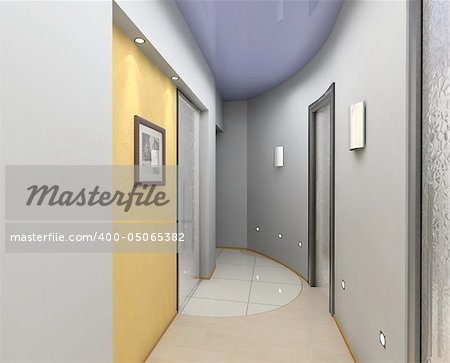 modern vestibule interior (3D rendering)