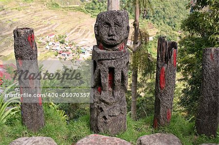ifugao art overlooking rice terraces in northern luzon the philippines
