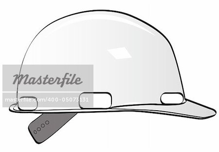 construction workers hard hat on white