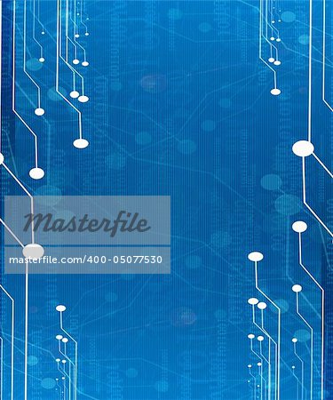 Computer circuit on a blue background