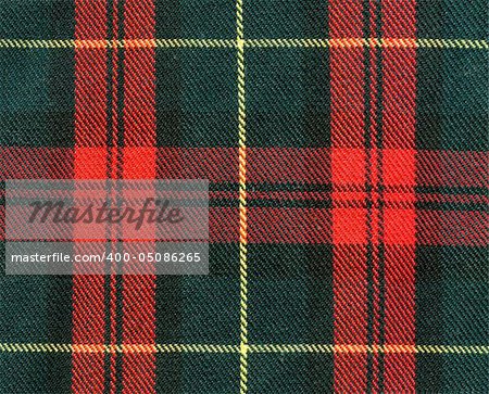 Close-up of traditional scottish checked material