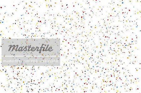 Colorful confetti frame on white background