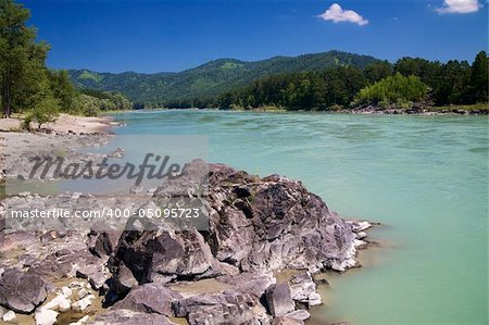 Katun river and mountains. Altay. Russia