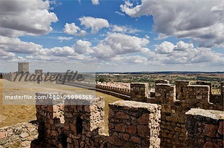 Medieval walls of the castle of Arraiolos, Alentejo, Portugal