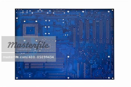 computer mother board showing underside PCB