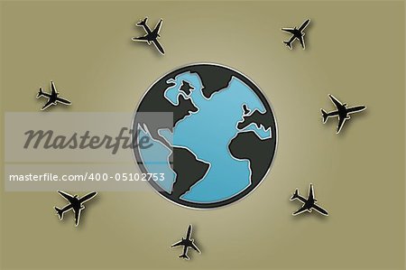 Globe illustration, as a place for travel