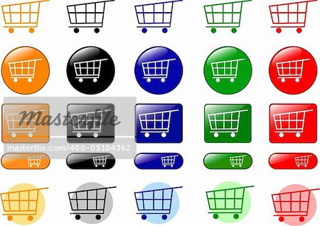 set of shopping cart icons