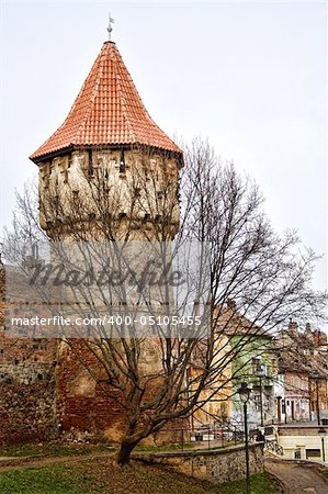Defense tower in Sibiu city, Romania.