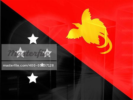 Flag of Papua New Guinea, national country symbol illustration