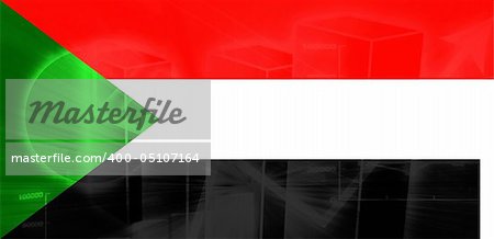 Flag of Sudan, national country symbol illustration