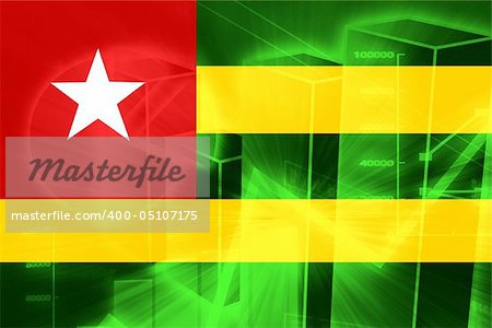 Flag of Togo, national country symbol illustration