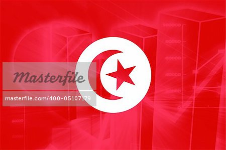 Flag of Tunisia, national country symbol illustration