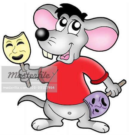 Cartoon mouse actor - color illustration.