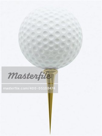 A white golf ball isolated over a background.
