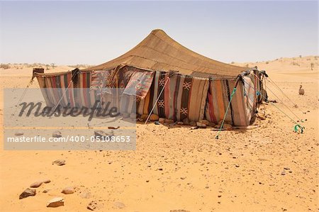 The bedouins tent in the sahara, morocco