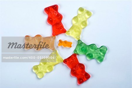 Colorful gummy bear candy