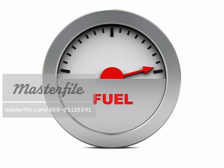 3d illustration of fuel meter symbol over white background