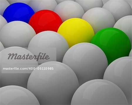 fine 3d rendering of colorfull balls background