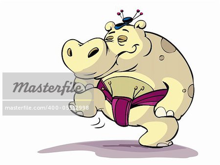 Hippo as a big sumo wrestler