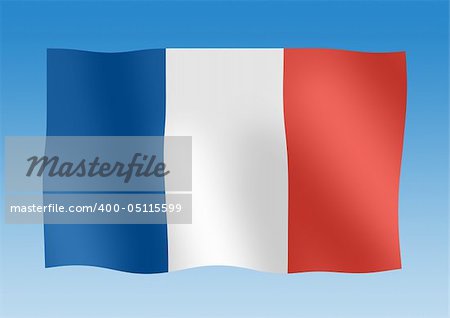 Waving flag of france
