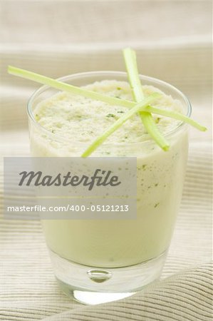 fresh fruit milk shake apple and celery