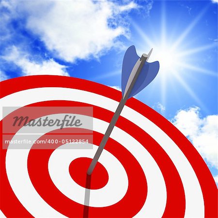 classic target 3d with arrow metaphoric success background
