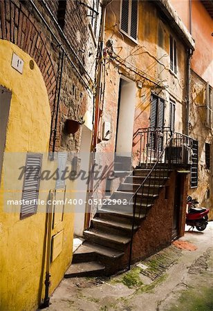 Backstreet. Old Italian City Under The Sunlight.