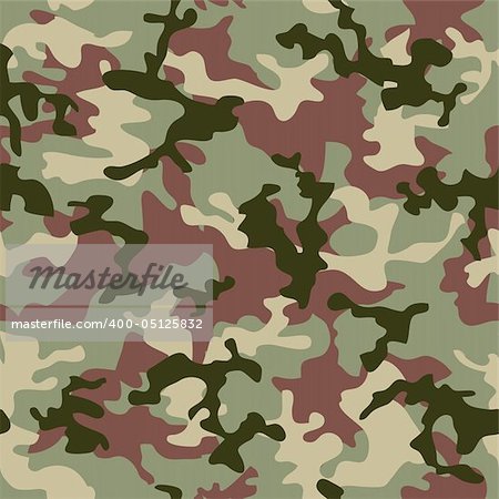 illustrated Green camouflage seamless background in forest colors