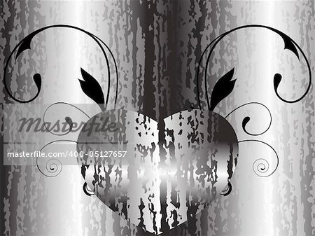 black dirty background with creative design floral heart shape