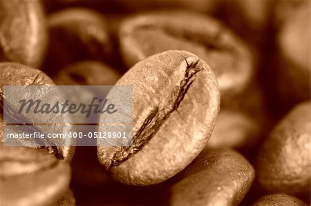 Macro picture of coffee beans.