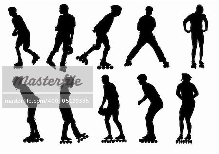 Vector figure skaters. Silhouettes on a white background. saved as a eps.