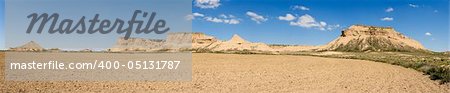 Panoramic of the Bardenas Reales, Navarra (Spain)