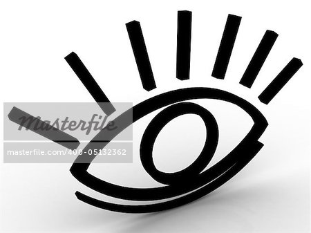The stylised eye on a white background