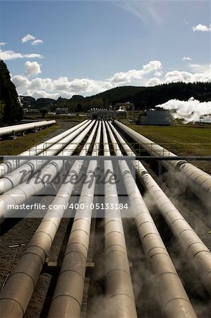 Geothermal Power Plant Producing Alternative Green Energy