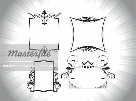 artistic design frames with shiny grey background