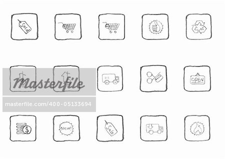 Sale and Shopping icons sketch series