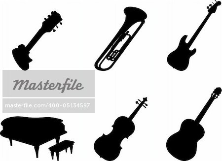 Set of musical instruments. Similar images can be found in my gallery.