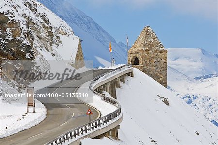 Monument in the Grossglockner high alpine road, National Park Hohe Tauern, Austria