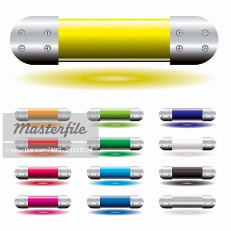 bright colorful tubes of colour ideal blank icons with metal ends