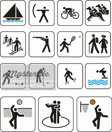 Vector illustration: sports olympic games signs