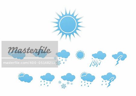 Vector illustration ? set of elegant Weather Icons for all types of weather