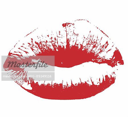 red kiss lips Vector illustration