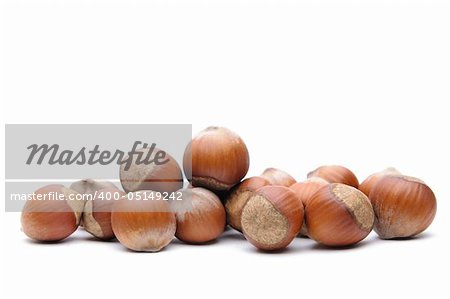 Isolated  hazelnuts