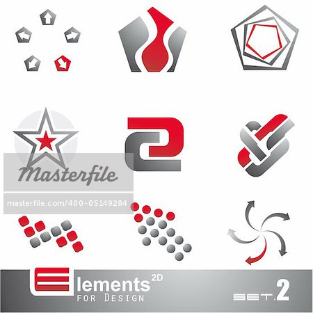 Elements for Design - 9 Abstract 2D Pieces - Set 2