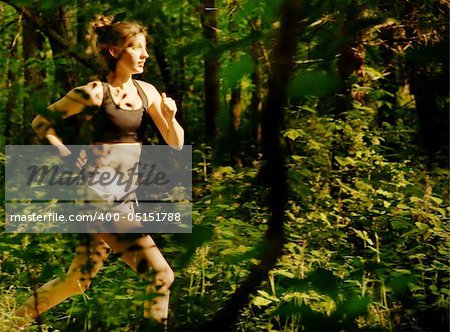 Woman trail runner, from a complete series of photos.