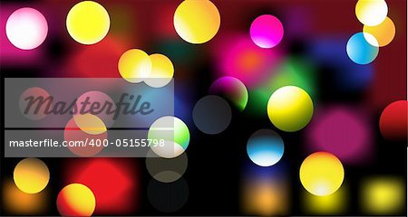 Vector illustration of disco lights dots pattern on black background